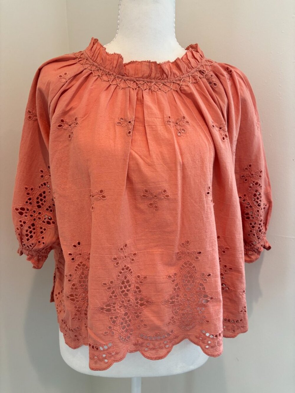 Revolve Cleobella Eyelet Arden Blouse in Sunset Size XS - Picture 3 of 7
